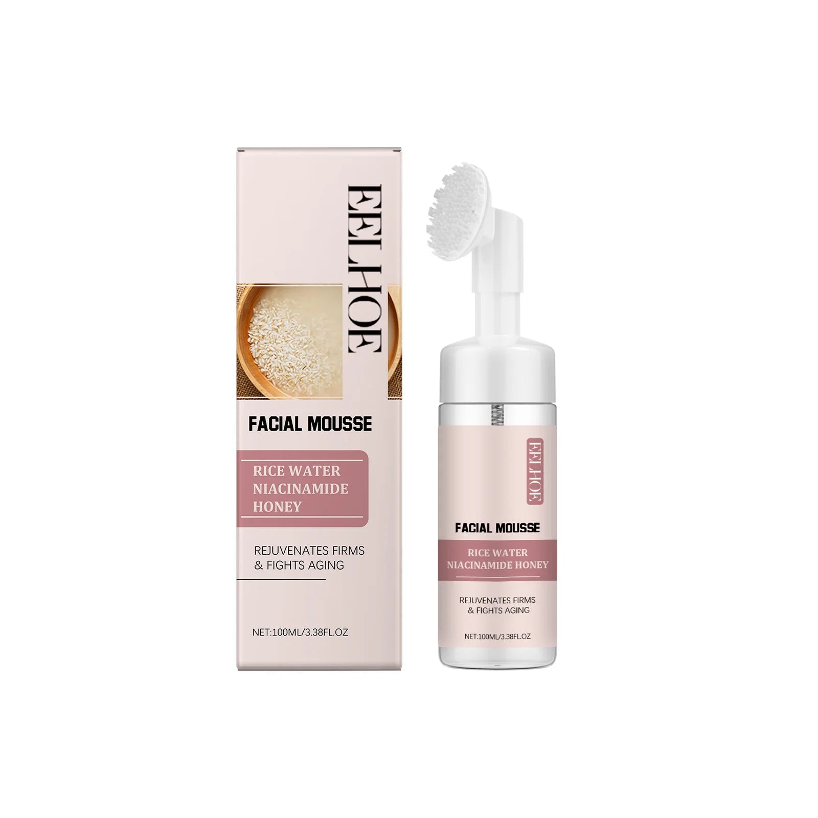 Rice Facial Cleanser Exfoliating Remove Dirt Anti Acne Oil Control Deep Cleansing Pores Shrinking Brightening Cleansing Mousse Halalzen