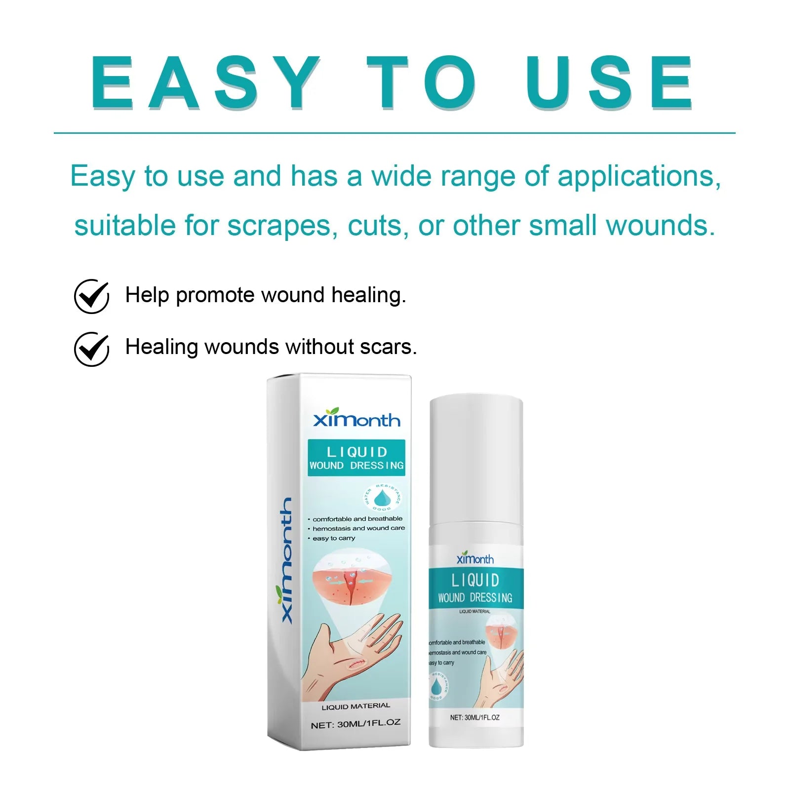 Ximonth Bandage Wound Care Liquid Spray Help Healing Recovery Cut Scratch Breathable and Waterproof Body Band Aid Liquid Sprays