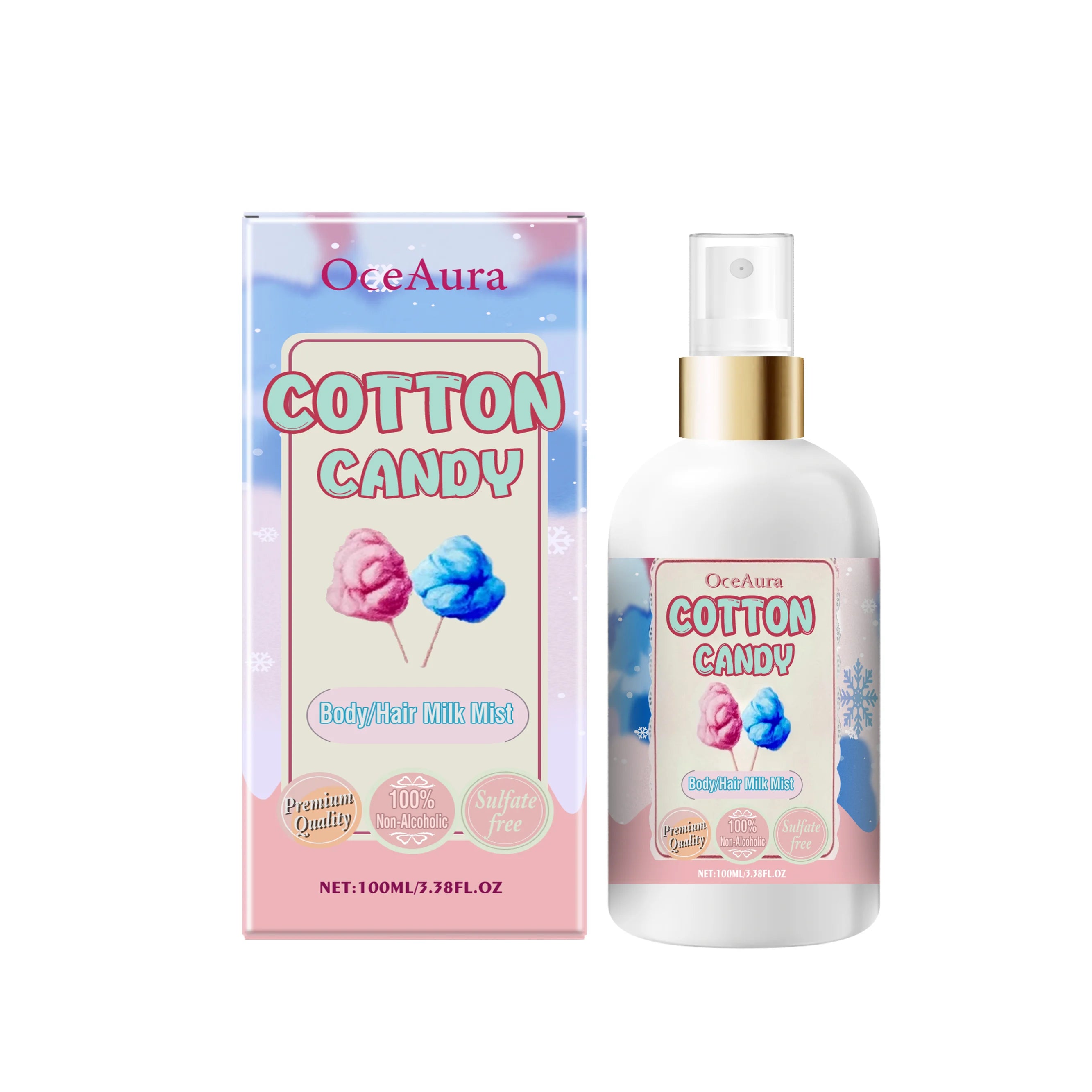OceAura Body Milk Mist Strawberry Long Lasting Hydration Moisturizer Skin Brightening Products Smoothing Hair Perfume Spray 100g
