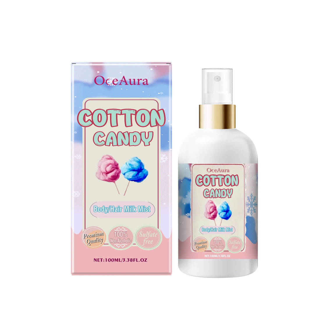 OceAura Body Milk Mist Strawberry Long Lasting Hydration Moisturizer Skin Brightening Products Smoothing Hair Perfume Spray 100g