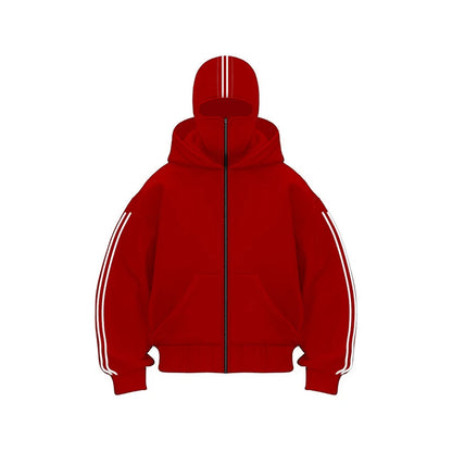 2025 Autumn and winter women's zippered sweater Coat solid color hooded sweater cardigan casual sports jacket tops