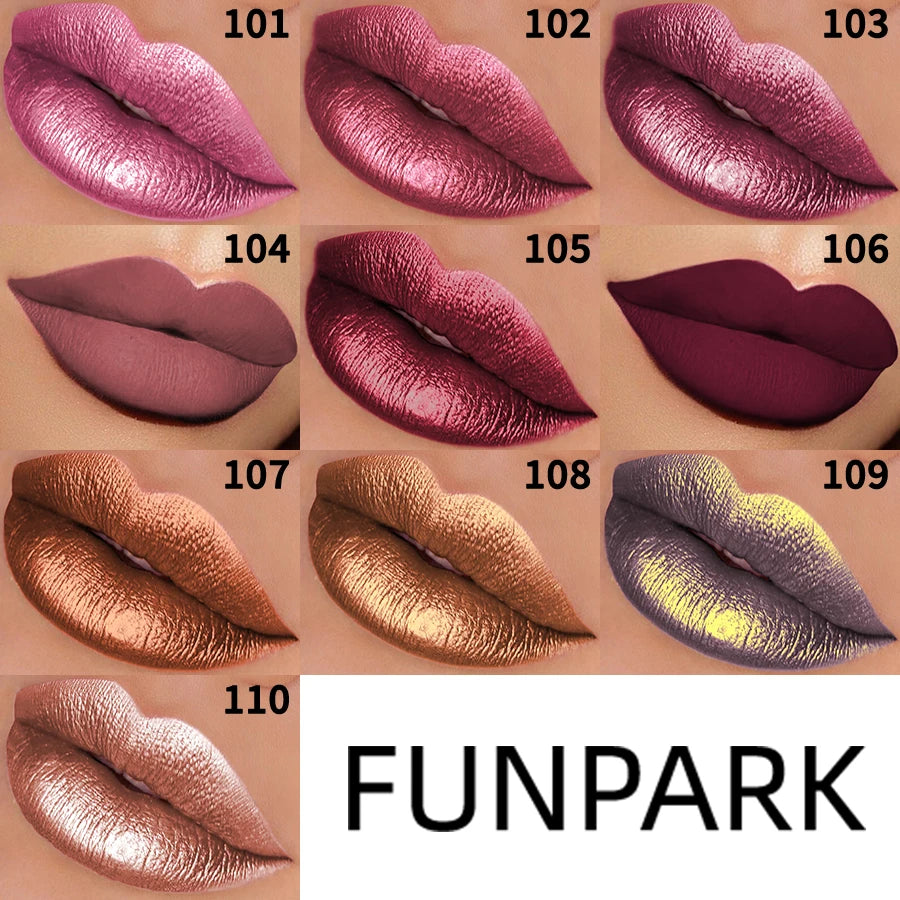 10 Colors Metallic Lip Gloss Long Lasting Liquid Lipstick Pearl Glitter High Pigment Lip Tint Korean Makeup Gifts Lip Oil Cosmet