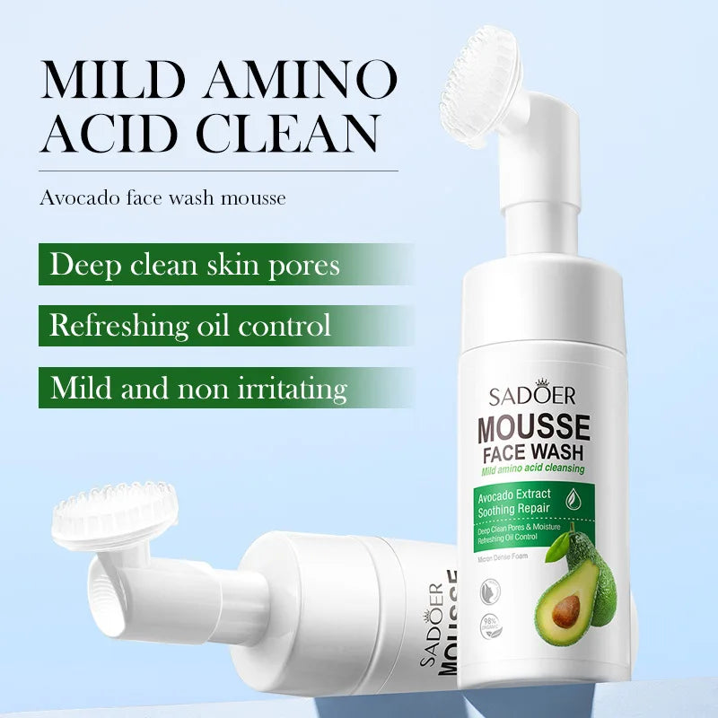 SAODER Fruits Facial Cleanser Face Wash Foam Face Massasge Cleansing Mossee Moisturizing Hydrating Facial Skin Care Products Halalzen