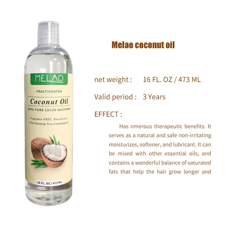 473ml Cold-Pressed Coconut Pure Essential Oil Skin Care Hair Care Soap Making DIY Making Massage Moisturize Aromatherapy