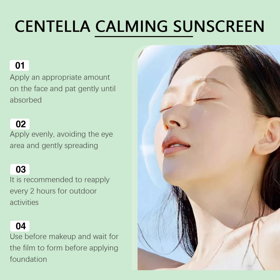 SPF 50 Facial Sunscreen Anti Sunlight Defense UV Rays Improve Dry Prevent Sunburn Summer Waterproof Soothing Centella Sunscreen