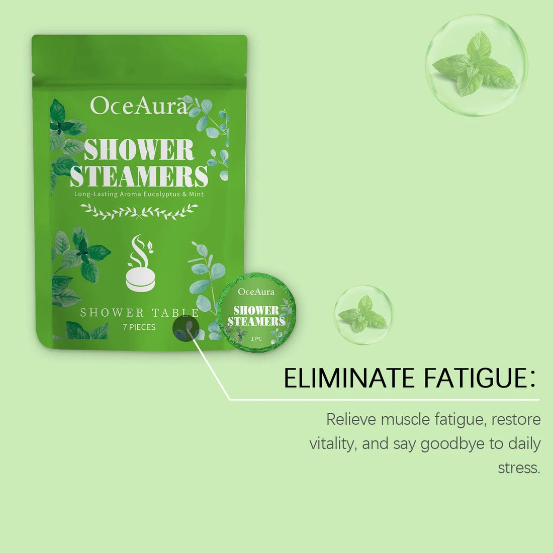 Mint Aromatherapy Shower Tablets Refreshing Soothing Fatigue Stress Relief Assisting Sleep Cleaning Moisturizing Shower Steamer Halalzen