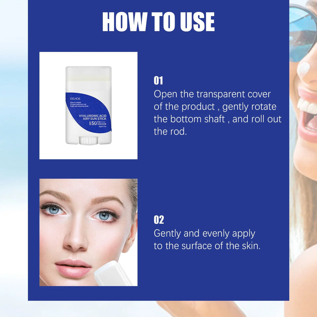 EELHOE UV Protection Cream Spf 50 UV Protection Outdoor Anti Oxidant Moisturizing Skin Care Hyaluronic Acid Face Sun Block Cream Halalzen