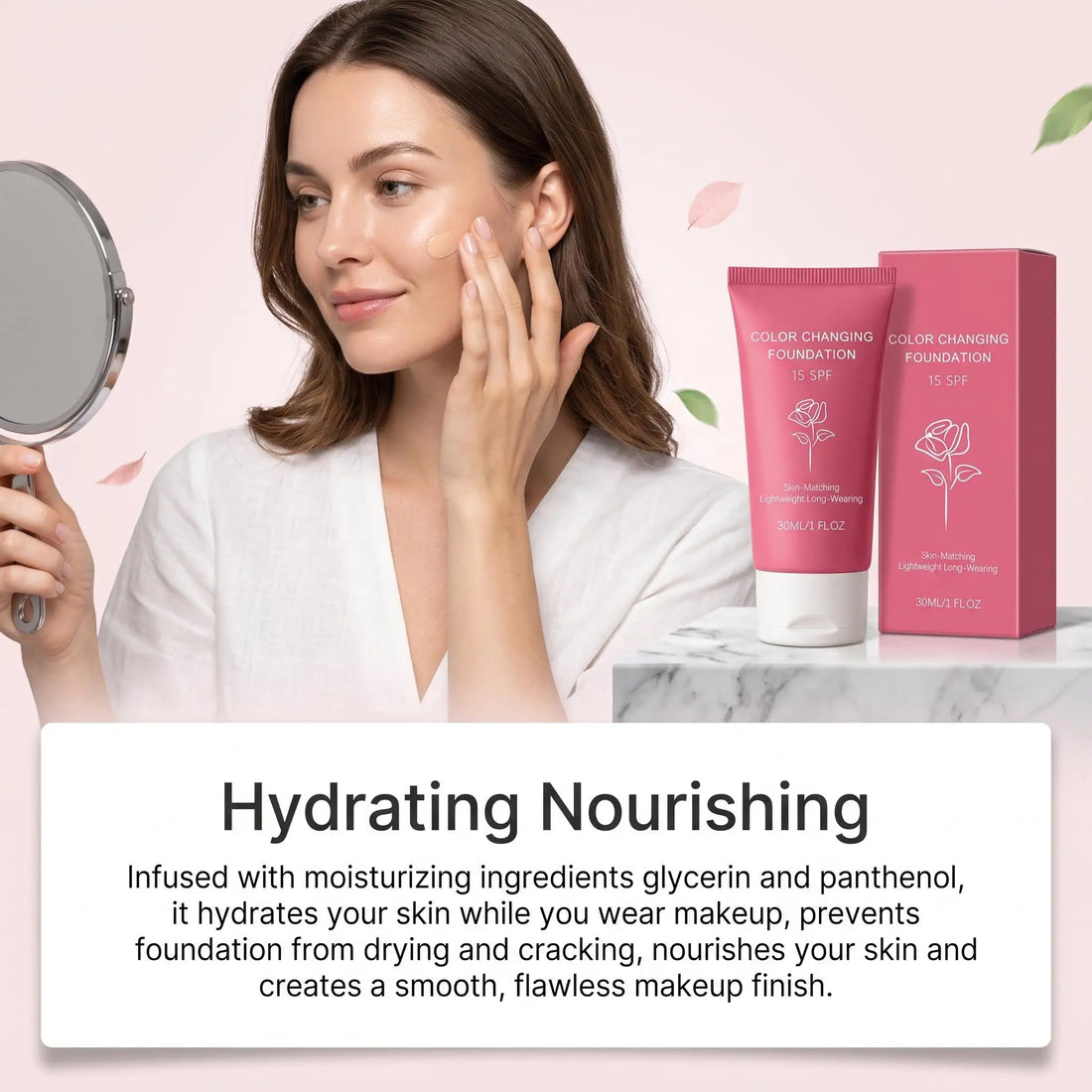 Korean Color Changing Foundation Liquid Automatically Adjusting Skin Tone Conceal Facial Skin Fine Flaw Daily Facial Makeup Base