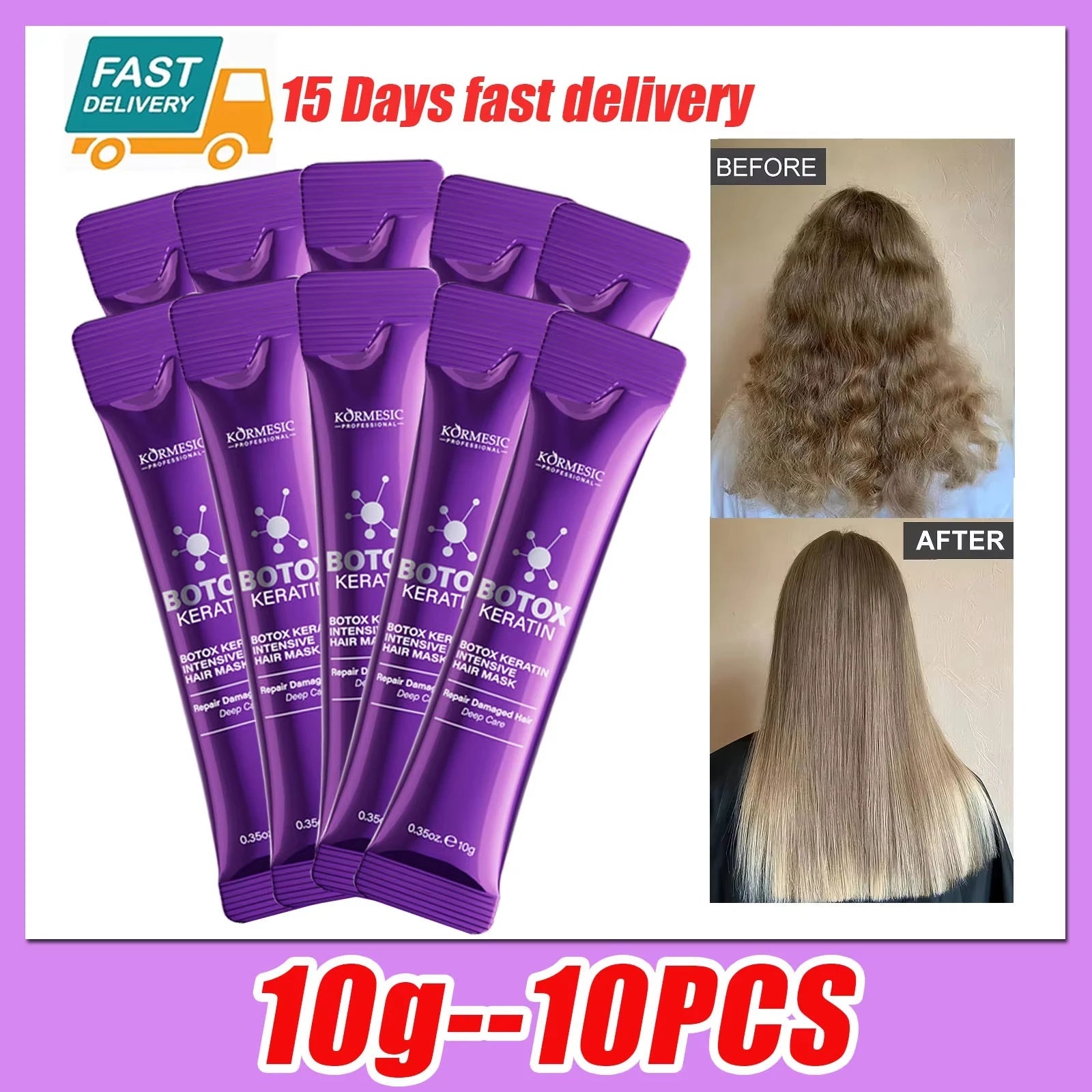 5 Seconds Keratin Hair Mask, Magical Repair for Dry Frizzy Damaged Hair,Deep Moisturize&Nourishing Treatment for Soft Shiny Hair Halalzen