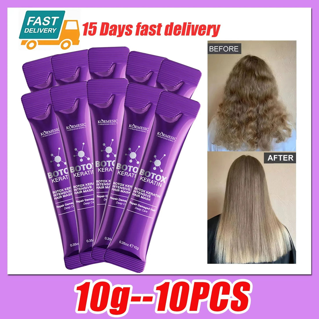 5 Seconds Keratin Hair Mask, Magical Repair for Dry Frizzy Damaged Hair,Deep Moisturize&Nourishing Treatment for Soft Shiny Hair Halalzen