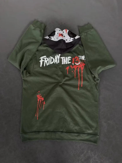 American Goth Harajuku full zipper mask pattern men hoodie Y2K high street palm dark green clothing fashion casual sportswear