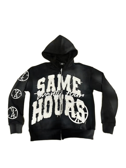 Y2k Hoodie Graphic Zip Up Hoodies Hip Hop Streetwear Aesthetic Sweatshirts Oversized Vintage Outfit