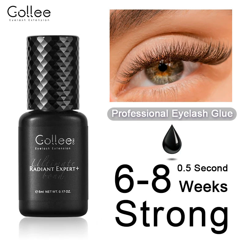Gollee 0.5s Fast Dry Lash Extension Glue Professional Lash Adhesive Lasting 6-8 Weeks Waterproof Grafting Eyelash Super Bonder