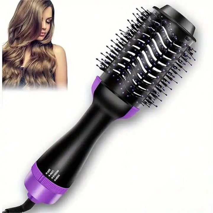 4-in-1 Hot Air Brush & Hair Dryer Set | Combines Curling, Straightening, Drying, and Styling (Includes Rotating Ceramic Brush) |