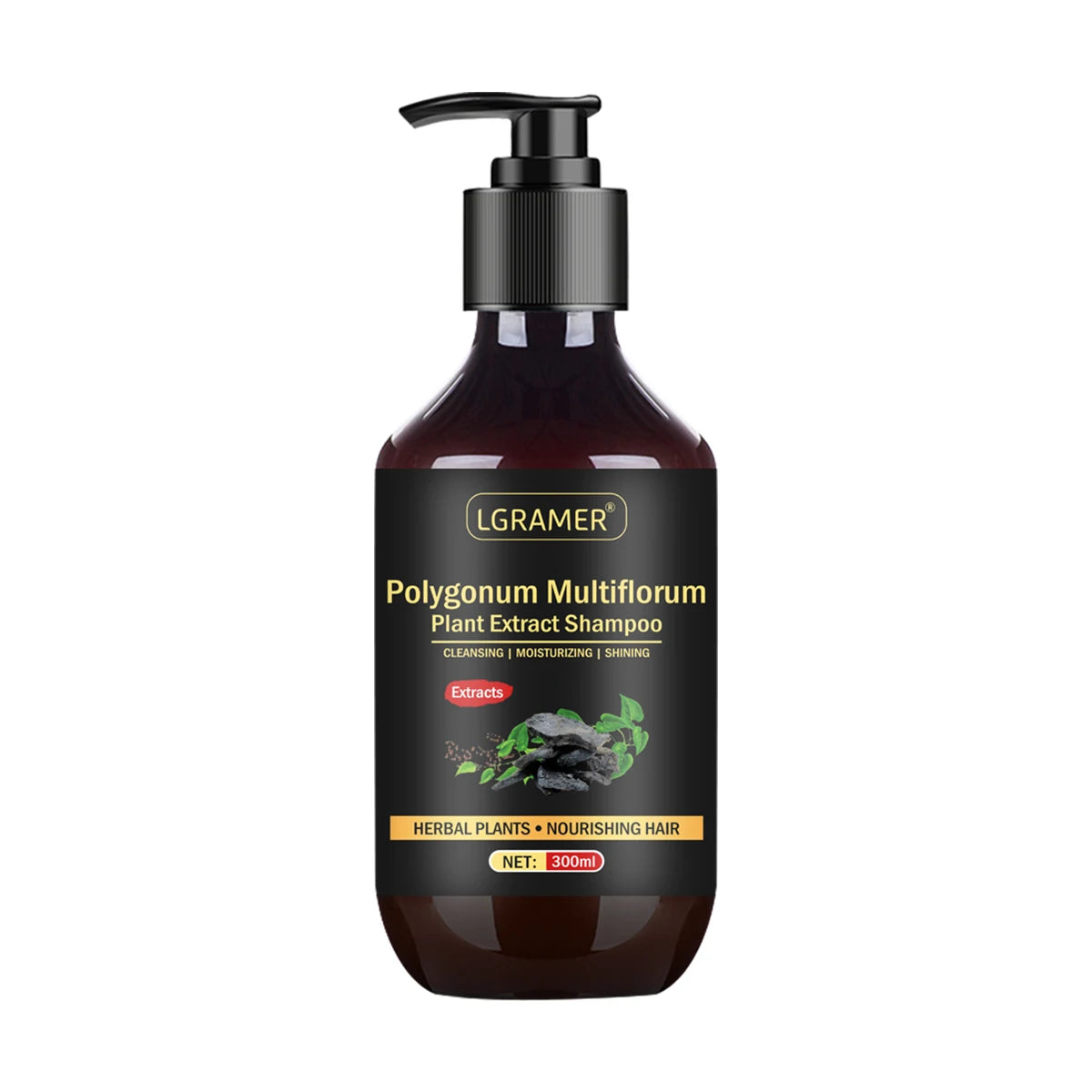 Herbal Polygonum Multiflorum Shampoo Oil Control Dandruff Control Itchy Relief Shampoo Moisturizing Nourishing for Men and Women Halalzen
