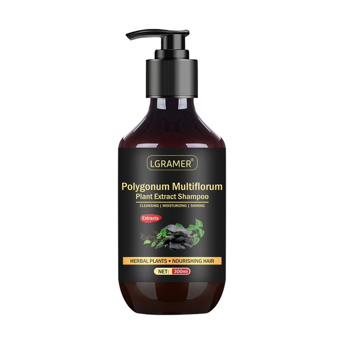 Herbal Polygonum Multiflorum Shampoo Oil Control Dandruff Control Itchy Relief Shampoo Moisturizing Nourishing for Men and Women Halalzen