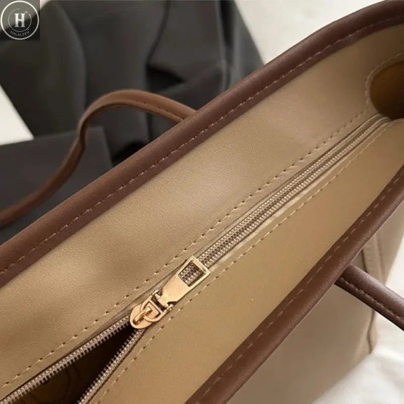 Korean Soft Tote Bag Faionable Commuter Women's Handbag 2025 New Trendy Versatile Oulder Bag High Quali PU Leather HALALZEN