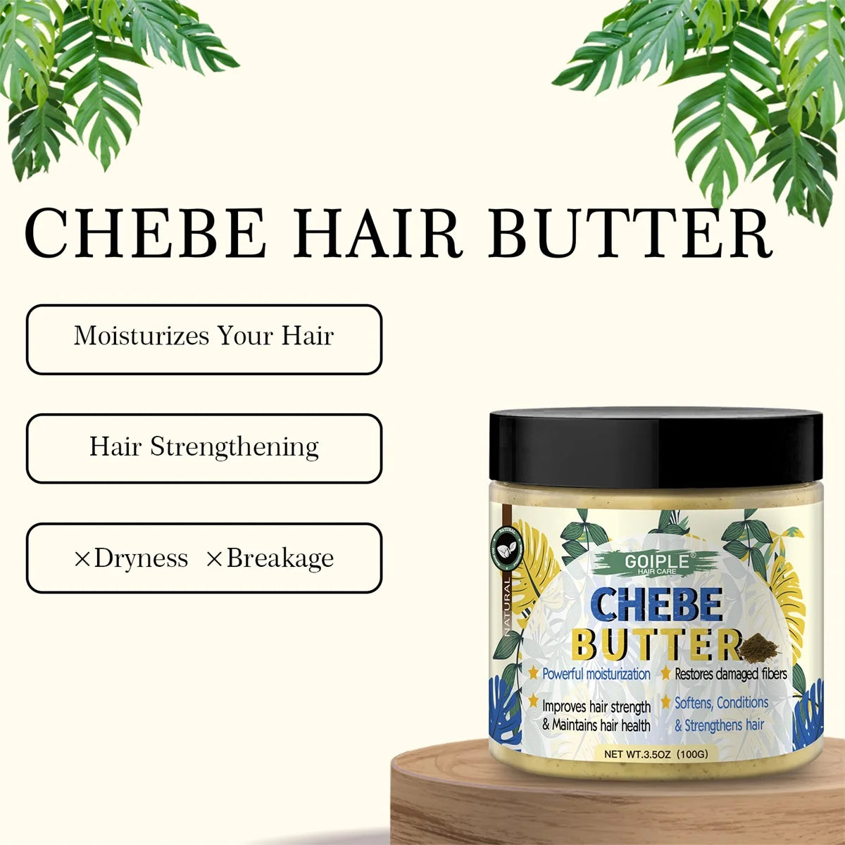 GOIPLE Chebe Butter,Hair Mask,Moisturizing & Nourishing Chebe & Rosemary Growth Oil Rose Curl Defining Cream Hair Curl Enhancer