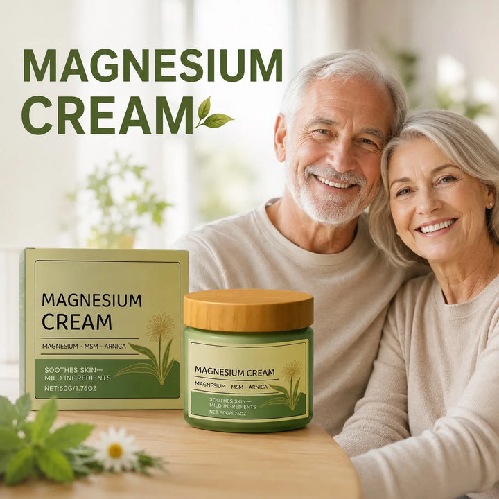 Soothing Magnesium Cream Total Relief Muscle Pains Soothe Nerves Fast-Absorb Non-Greasy Daily Body Care Cream With Msm & Arnica
