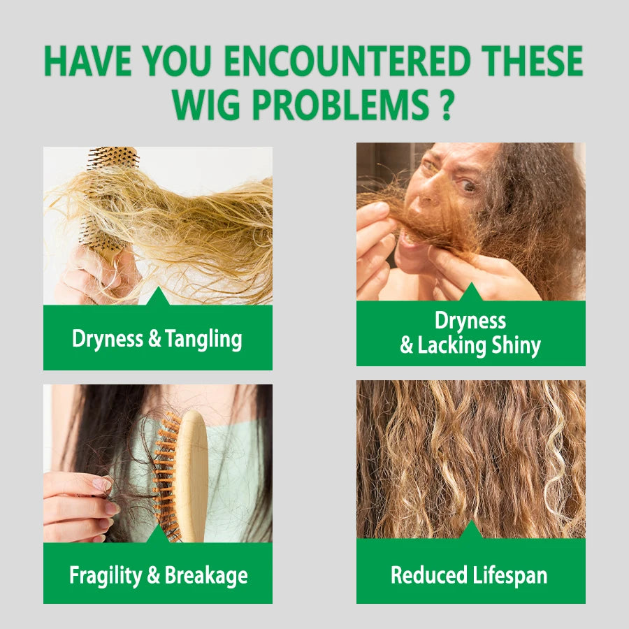 2 In 1 Wig Shampoo and Leave-in Conditioner Wig Care Solution Detangle Spray Anti-Frizz Moisturizes & Revitalizes Synthetic Wigs Halalzen