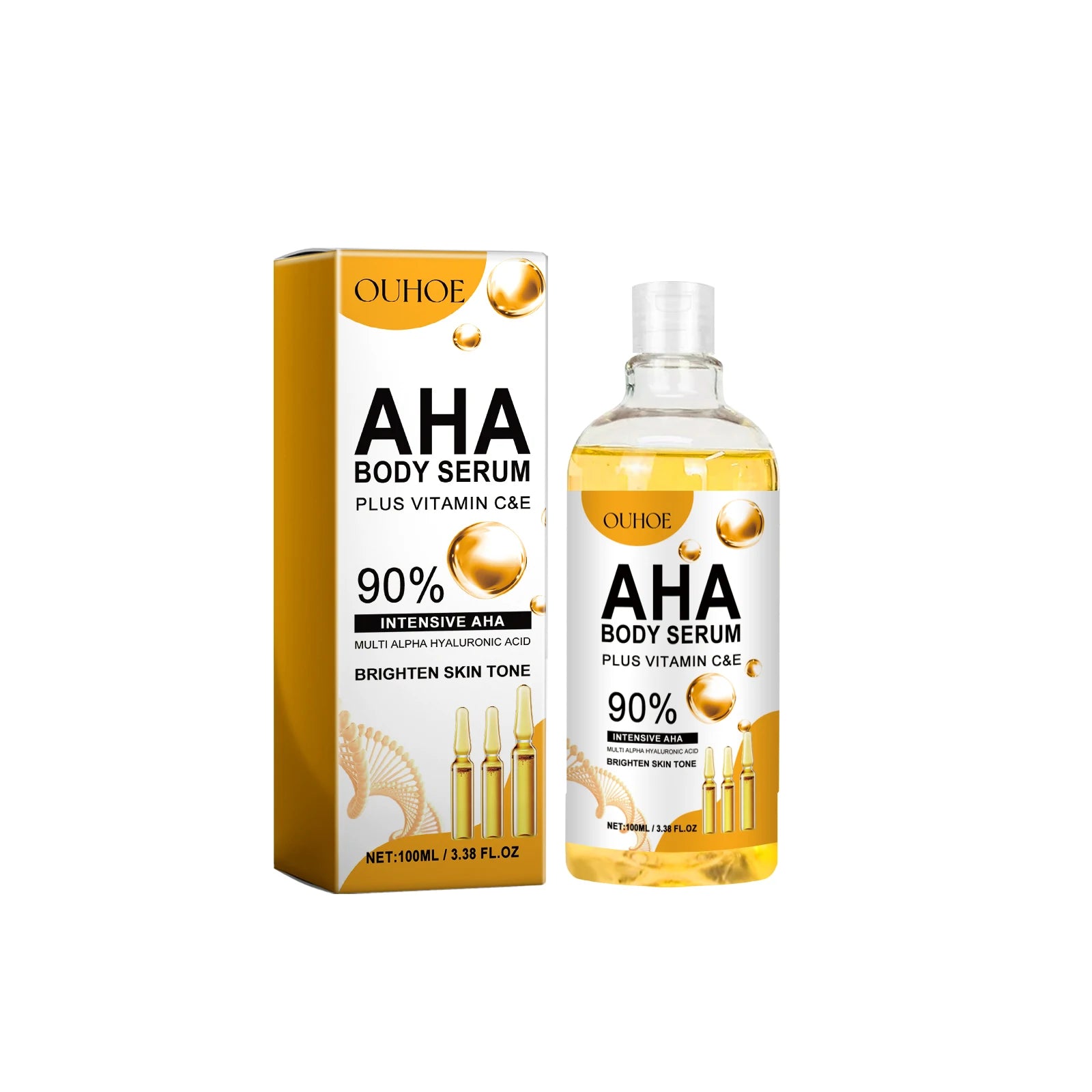 AHA Body Serum Moisturizing Brightening Spots Eraser Corrector Shrink Pore Repair Lighten Body Face Skin Hydrating Face Serum