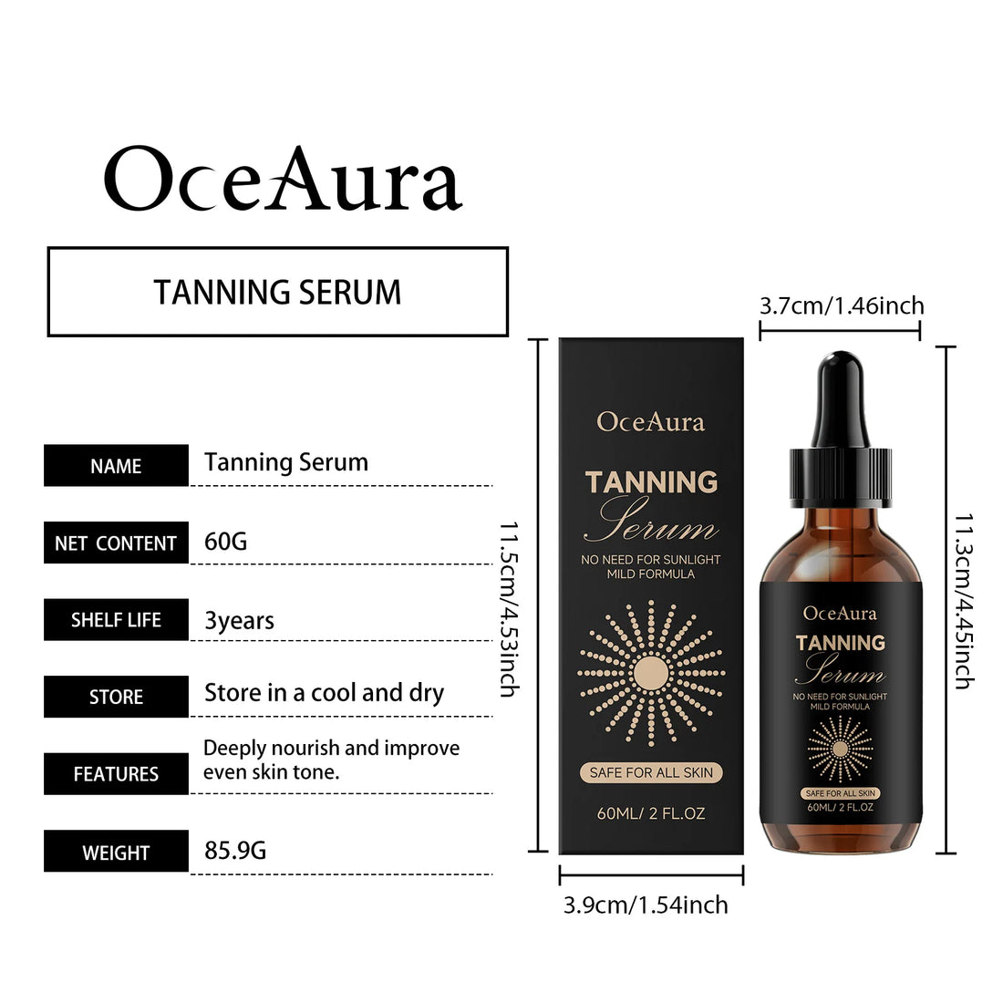 Self Tanning Drops Sunless Tanner Serum Natural Bronze Glow Mild Formula For All Skin Body Tanning Water Fake Tan Essence