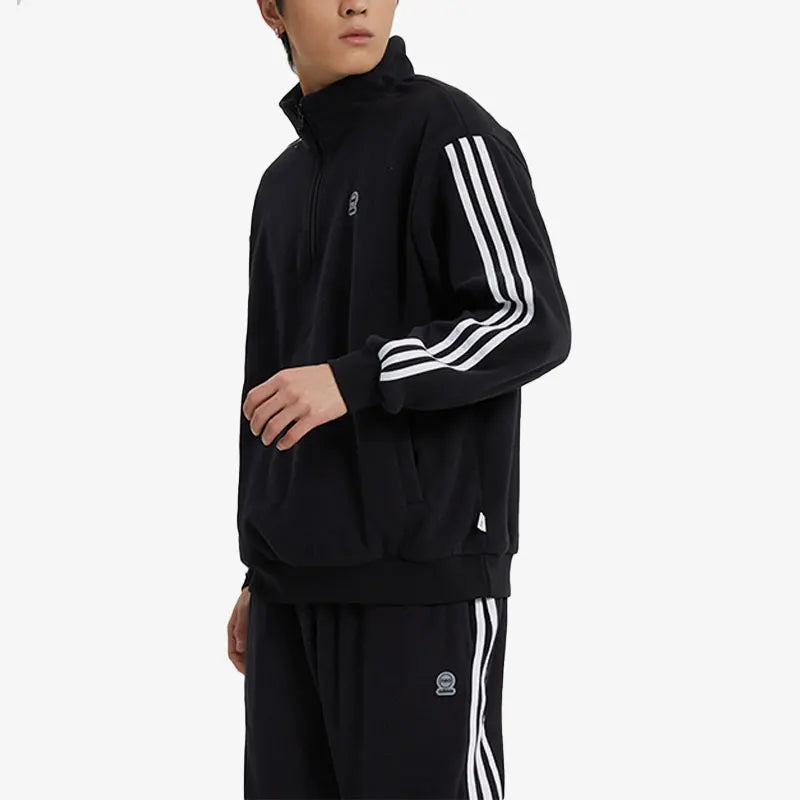 Adidas Official Genuine Neo Unisex Fleece Stand Collar Pullover Sweatshirt HN8735