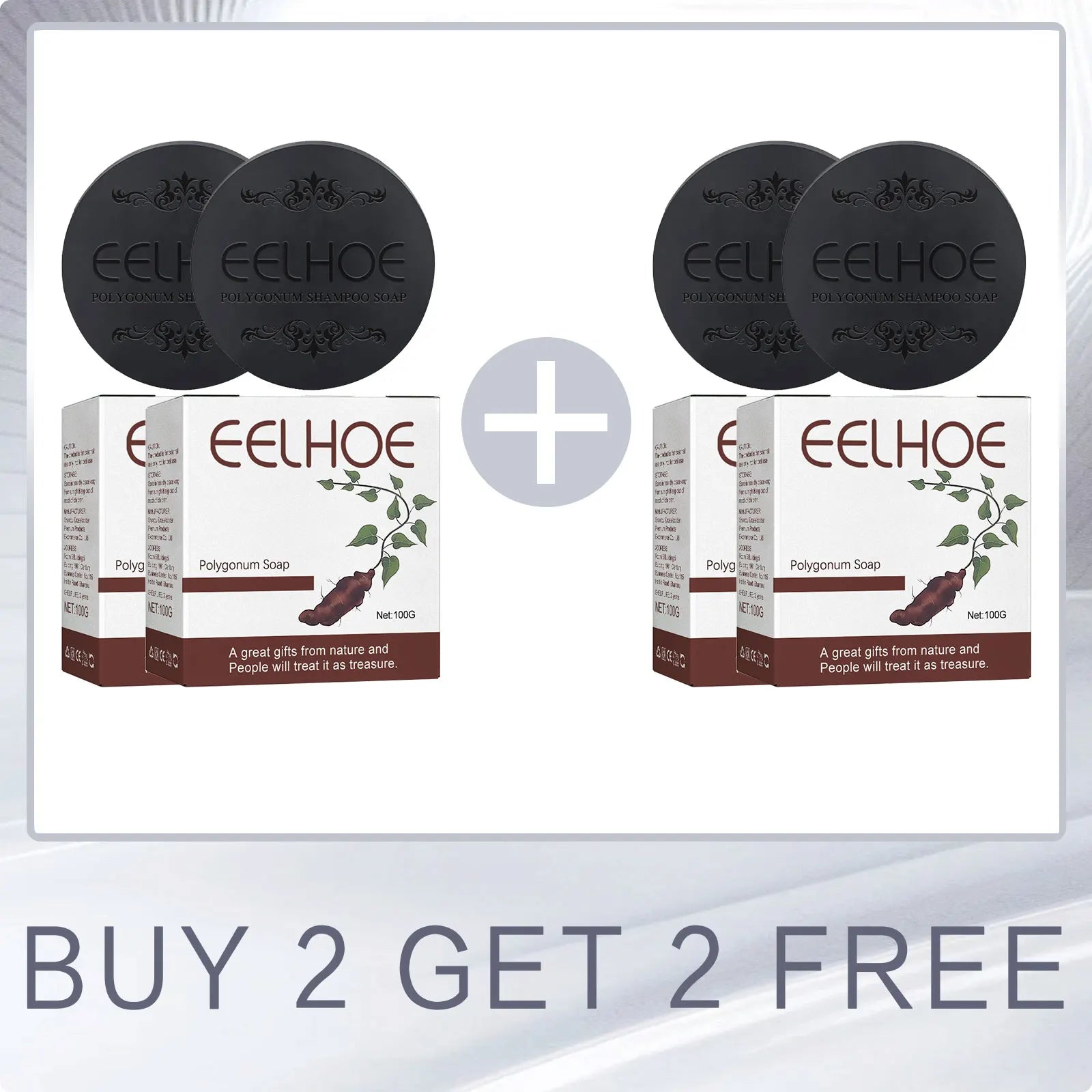 EELHOE Polygonum Multiflorum Shampoo Soaps Deep Cleaning Hair Moisturizing Care Cover Gray Hair Dye Ginseng Extract Shampoo Soap Halalzen