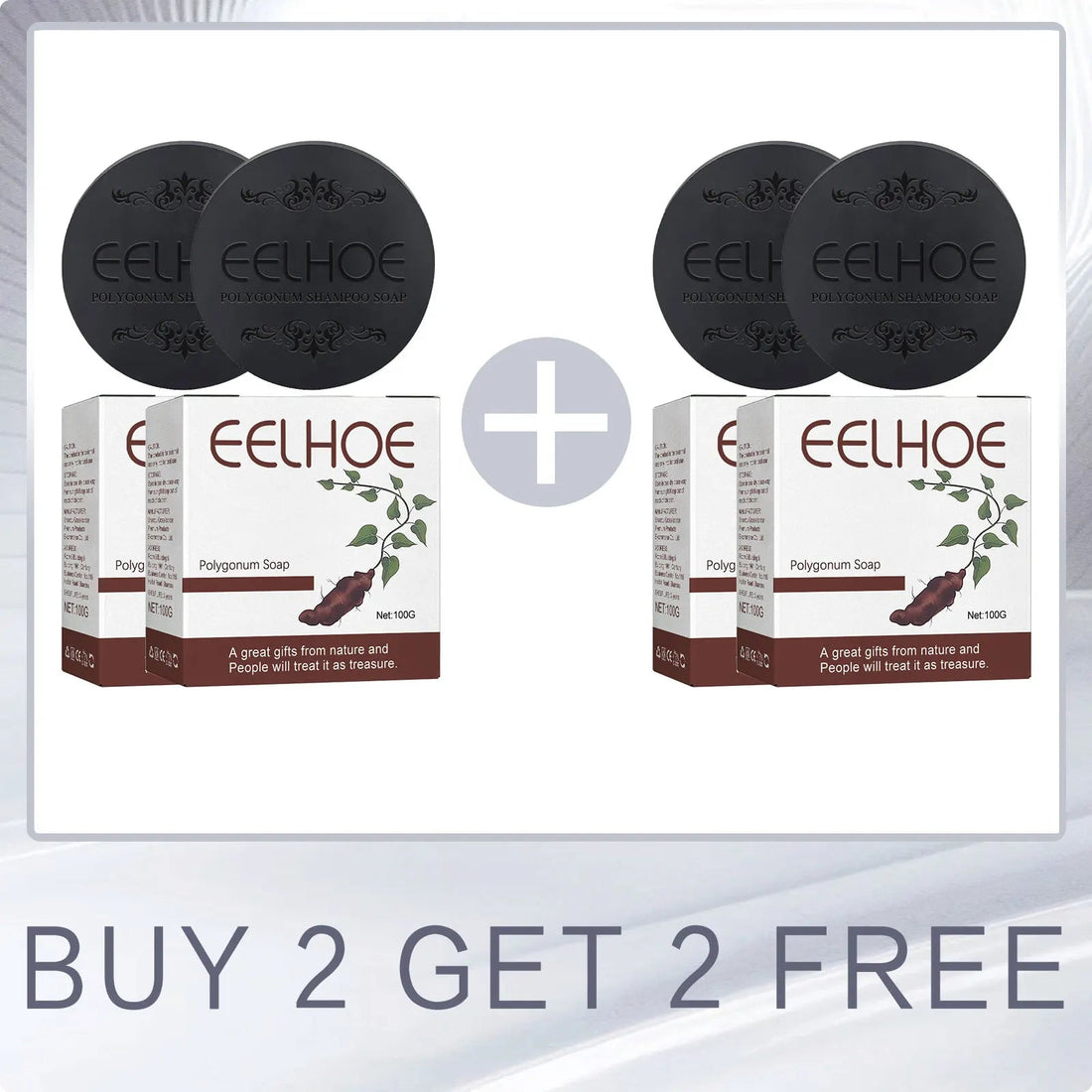 EELHOE Polygonum Multiflorum Shampoo Soaps Deep Cleaning Hair Moisturizing Care Cover Gray Hair Dye Ginseng Extract Shampoo Soap Halalzen