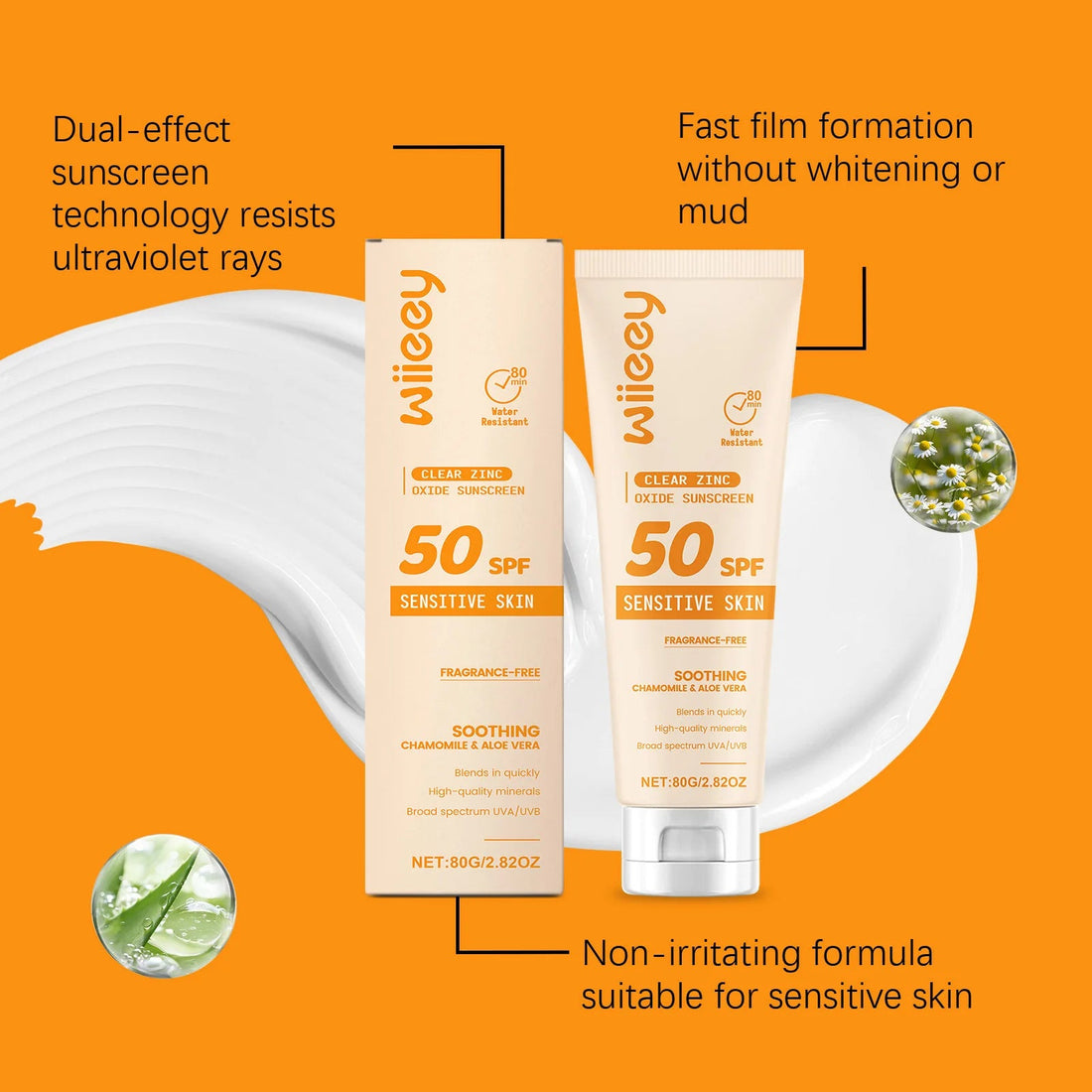 SPF 50+ Children Mild Sunscreen Cream Not Irritating Prevent UVA/UVB Sunburn Refresh Moisturize Nourish Children Sunscreen Cream Halalzen
