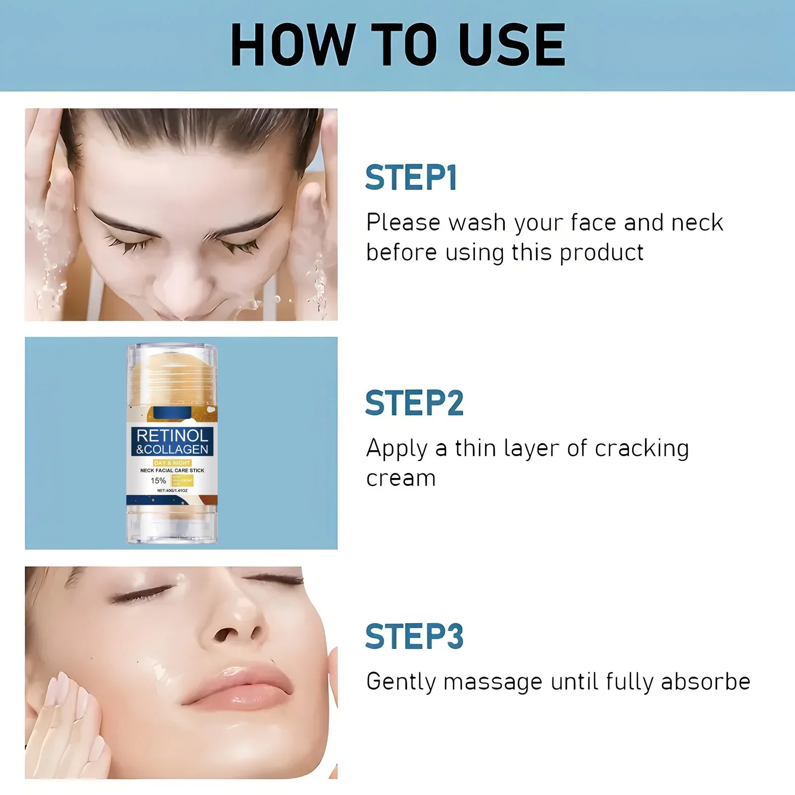 Retinol Lifting Firming Cream Stick Collagen Smooth Wrinkles Face Cream For Moisturizer Whitening Brighten Skin Product