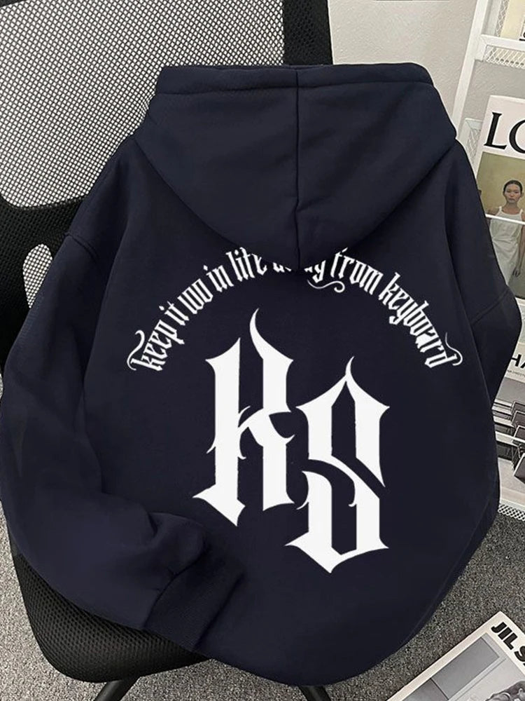 2025 Autumn Goth Fashion Letter Printed Hoodies For Man Hip Hop Cotton Fleece Hooded Sweatshirts Y2K Streetwear Pullover Hoody