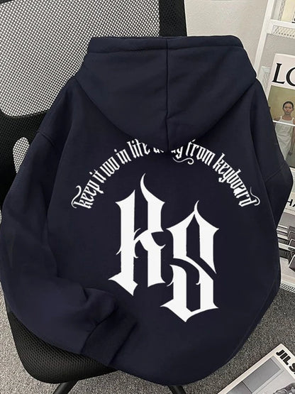 2025 Autumn Goth Fashion Letter Printed Hoodies For Man Hip Hop Cotton Fleece Hooded Sweatshirts Y2K Streetwear Pullover Hoody