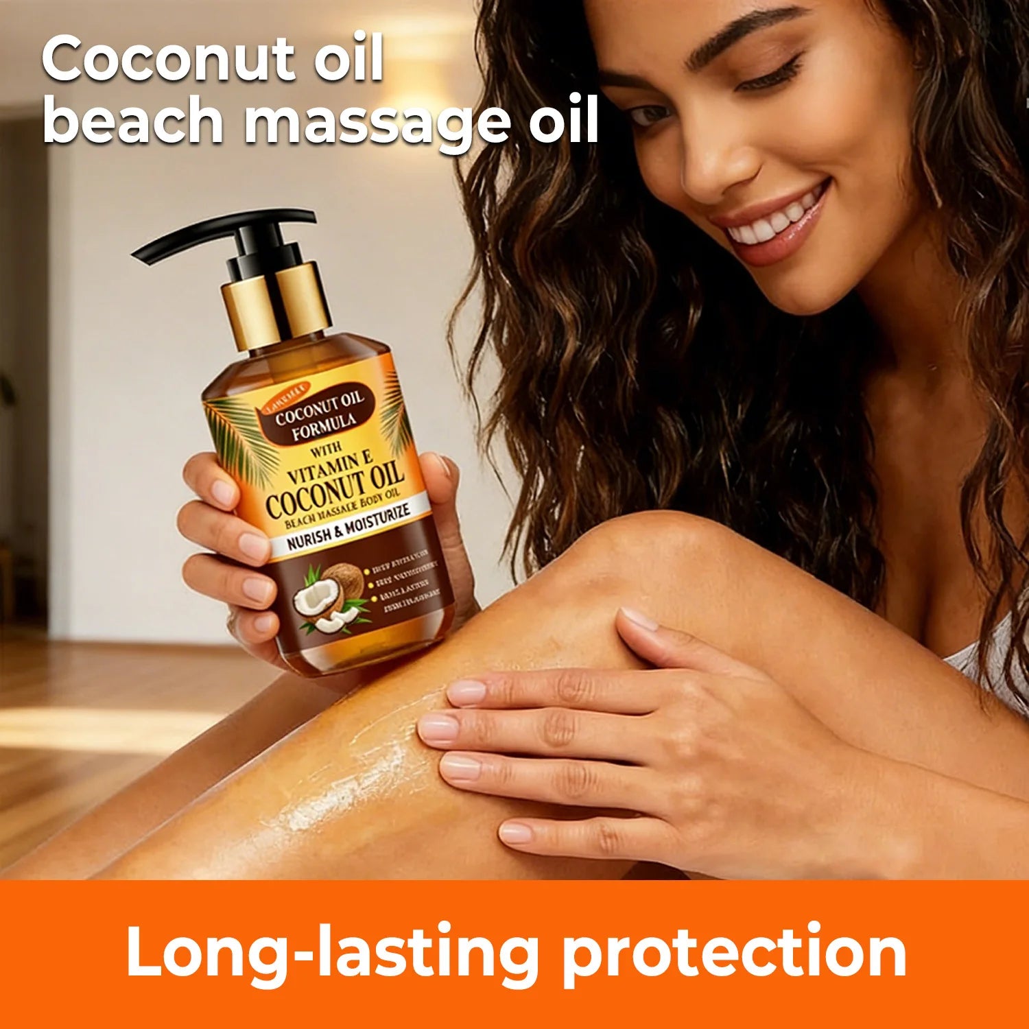 Coconut Oil Body Oil with Vitamin E – 250ml. A Nourishing Formula for Deep Hydration and Skin Replenishment. Enriched with Natur