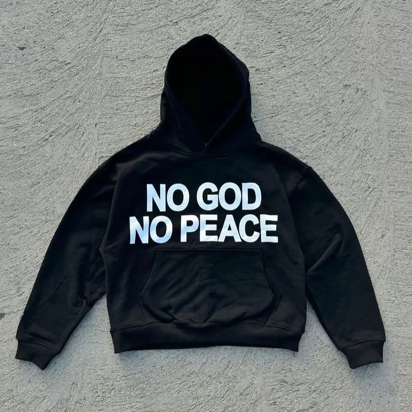 American retro y2k Gothic hip-hop high street letter print pattern long-sleeved pullover hoodie, loose top for autumn and winter