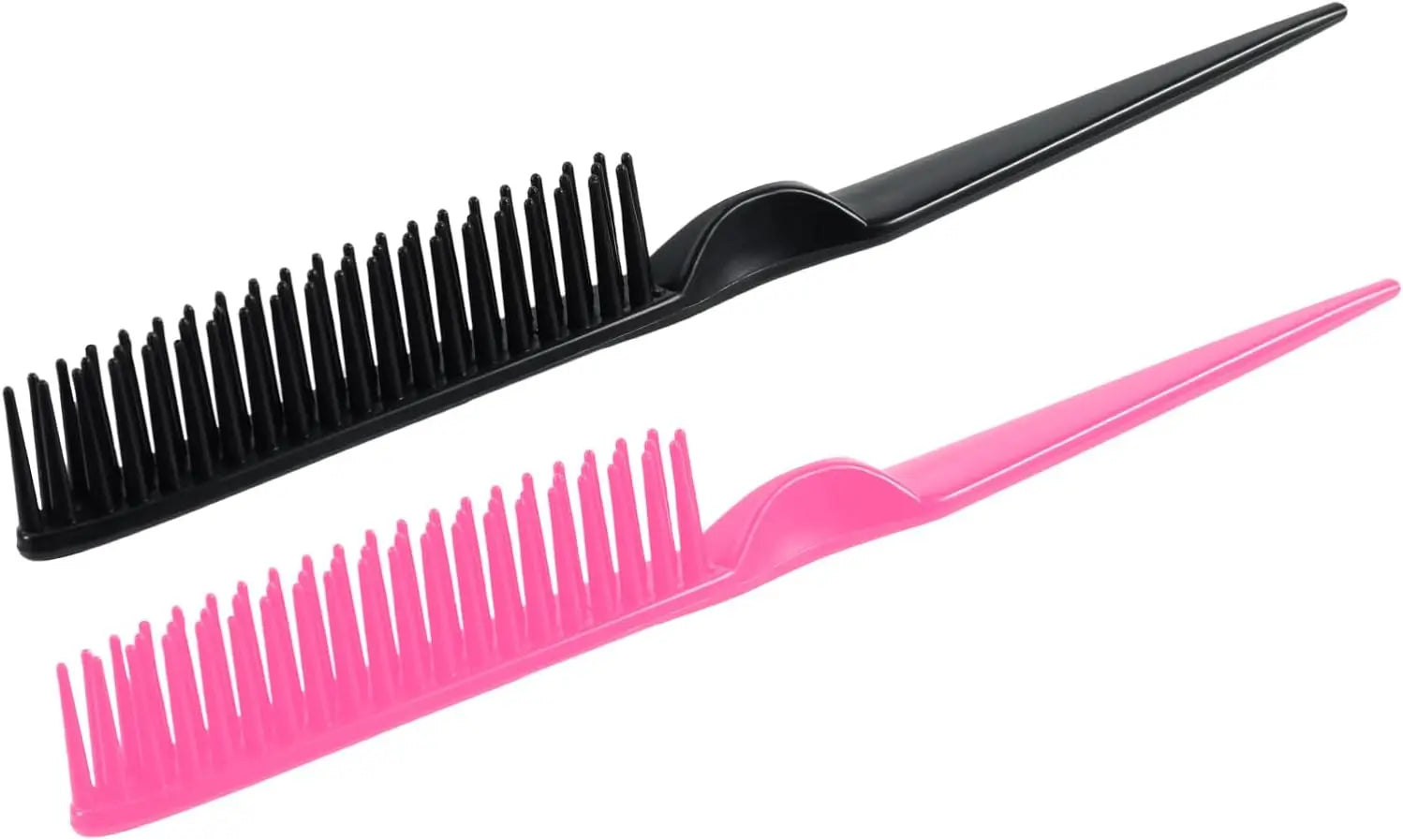 3 Row Hair Comb for Natural Detangling Hair Styling Brush Nylon Bristle Unbraider Teasing Comb Rat Tail for Women Men Black PD