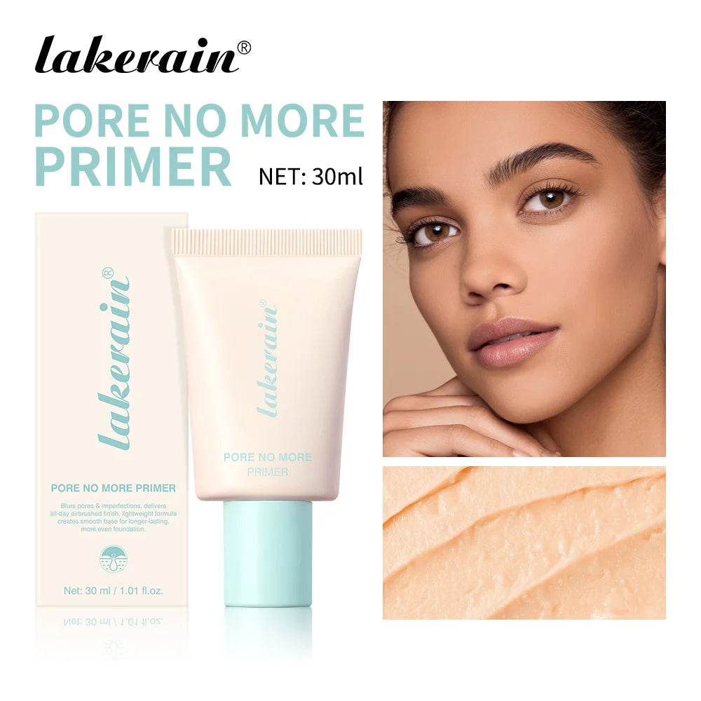 Lakerain Pore No More Makeup Primer Long Lasting Oil Control Hidden Pores Smooth Matte Makeup Effect Slightly Concealer Primer
