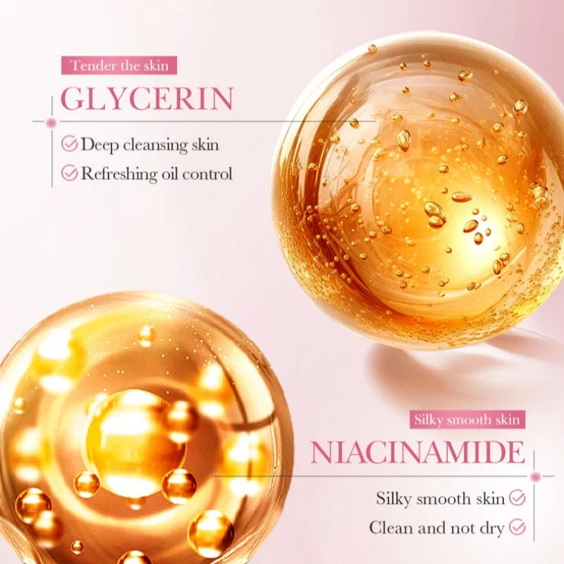 100g Rose Milk Fragrance Cleansing Soap, Contains Glycerin, Niacinamide, Aloe Vera Leaf Extract, Milk Extract, Calcium Carbonate, and Rose Extract. Easy to Rinse, Deeply Cleanses Skin Impurities, Refreshes and Controls Oil, L Halalzen