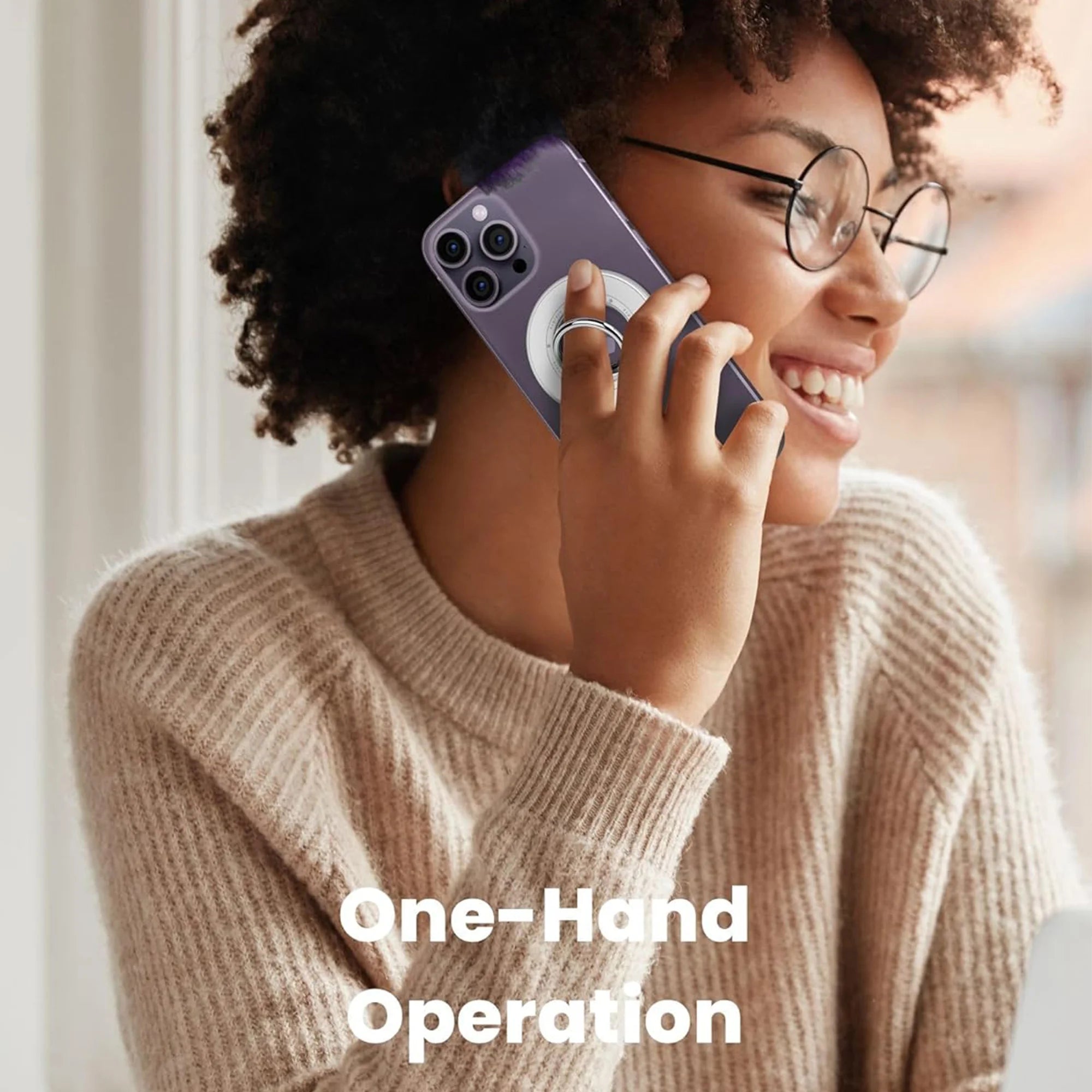 Magnetic Ring Phone Holder 360 degree Rotating 90 degree Flip Phone Anti-slip Using for Business Gyming Movies or Learning Cook