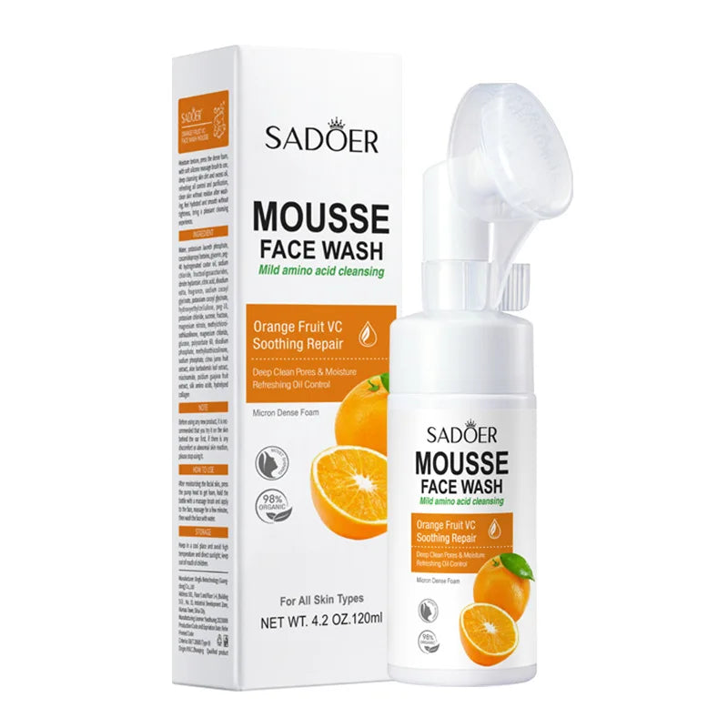 SAODER Fruits Facial Cleanser Face Wash Foam Face Massasge Cleansing Mossee Moisturizing Hydrating Facial Skin Care Products Halalzen