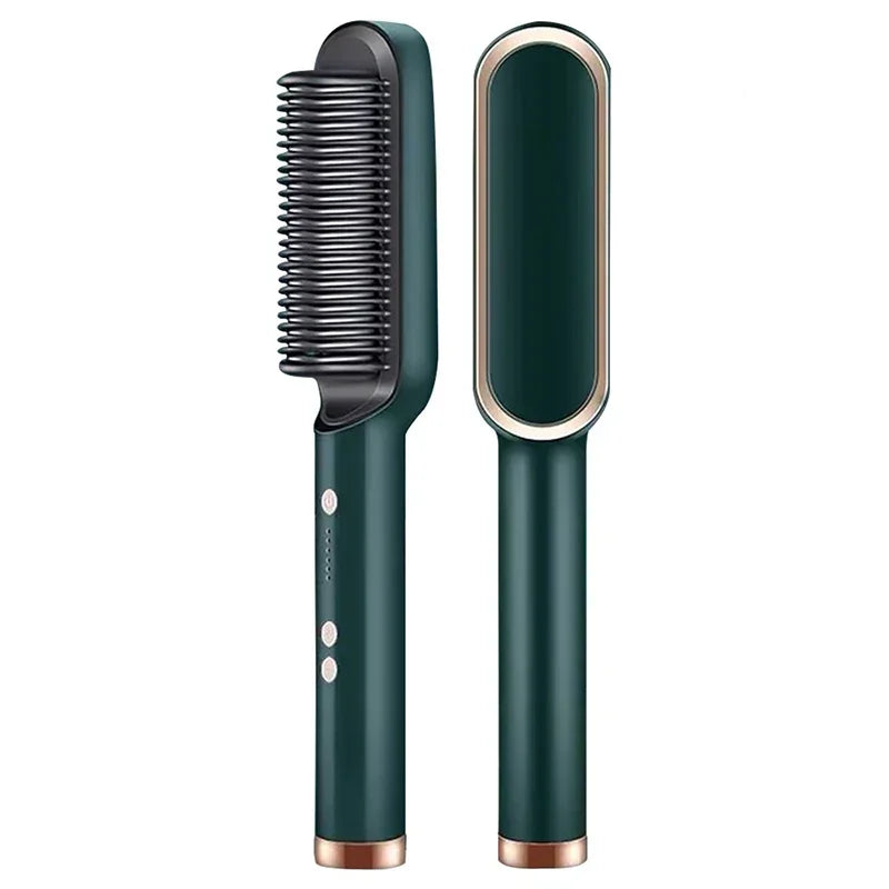 Thermostatic hair straightener Comb 5 temperature settings Straightening brush Quick heat professional hair straightening brush Halalzen