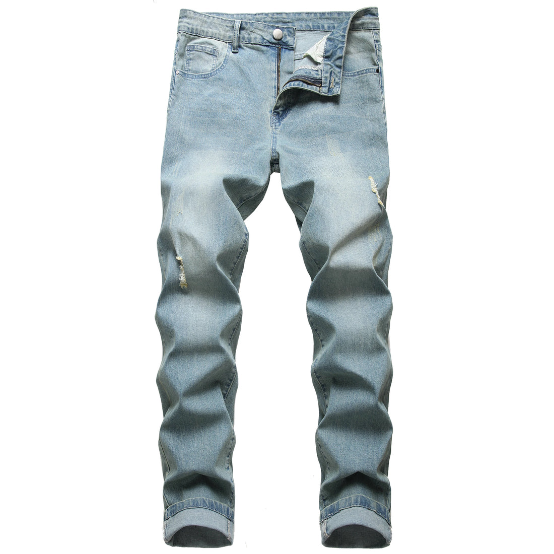 Men's blue casual jeans, casual jeans fashion solid color jeans casual party stretch denim pants LY019