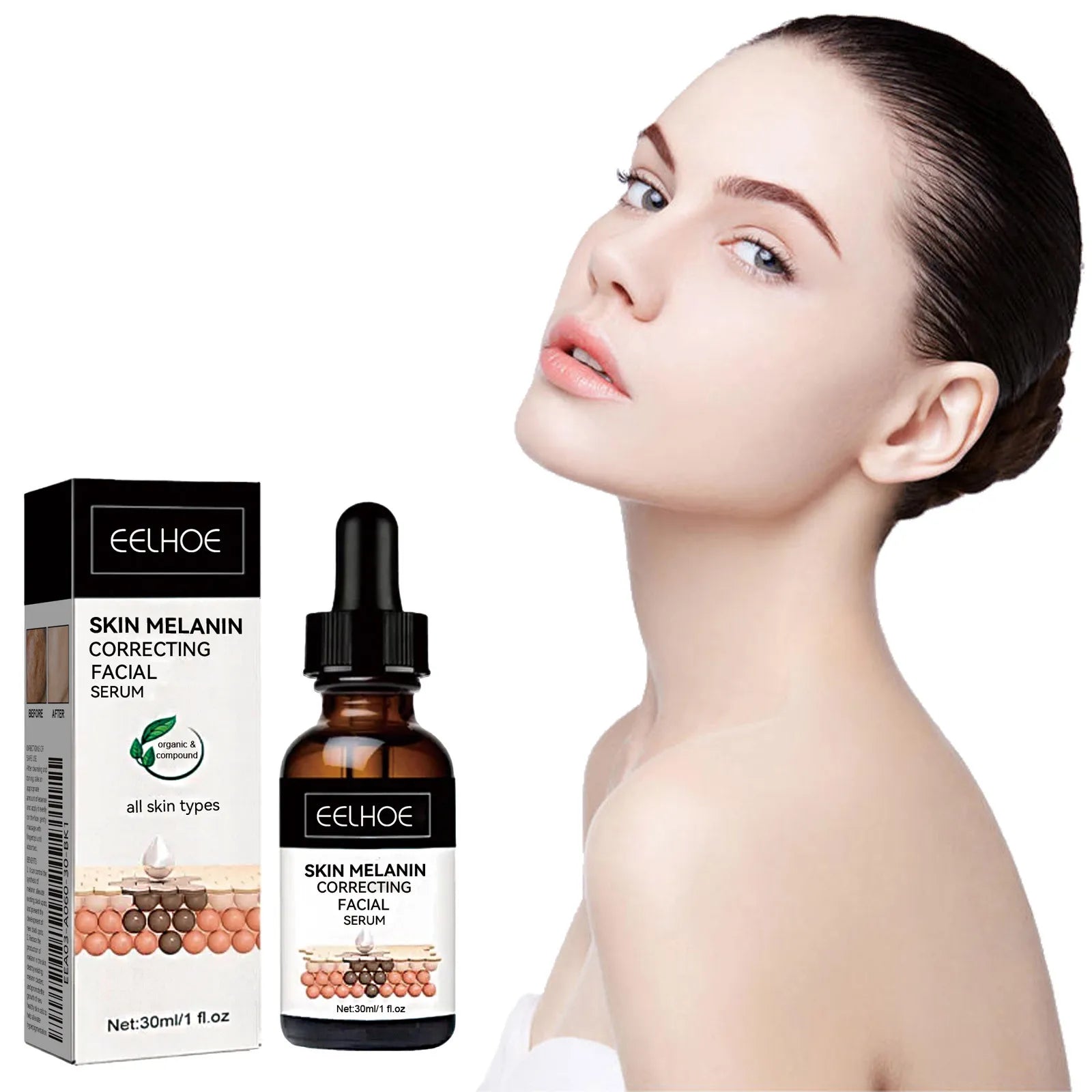 Skin Melanin Correcting Facial Serum Anti Freckles Melasma Dull Skin Nourishing Lighten Melanin Dark Spots Correcting Glow Serum Halalzen