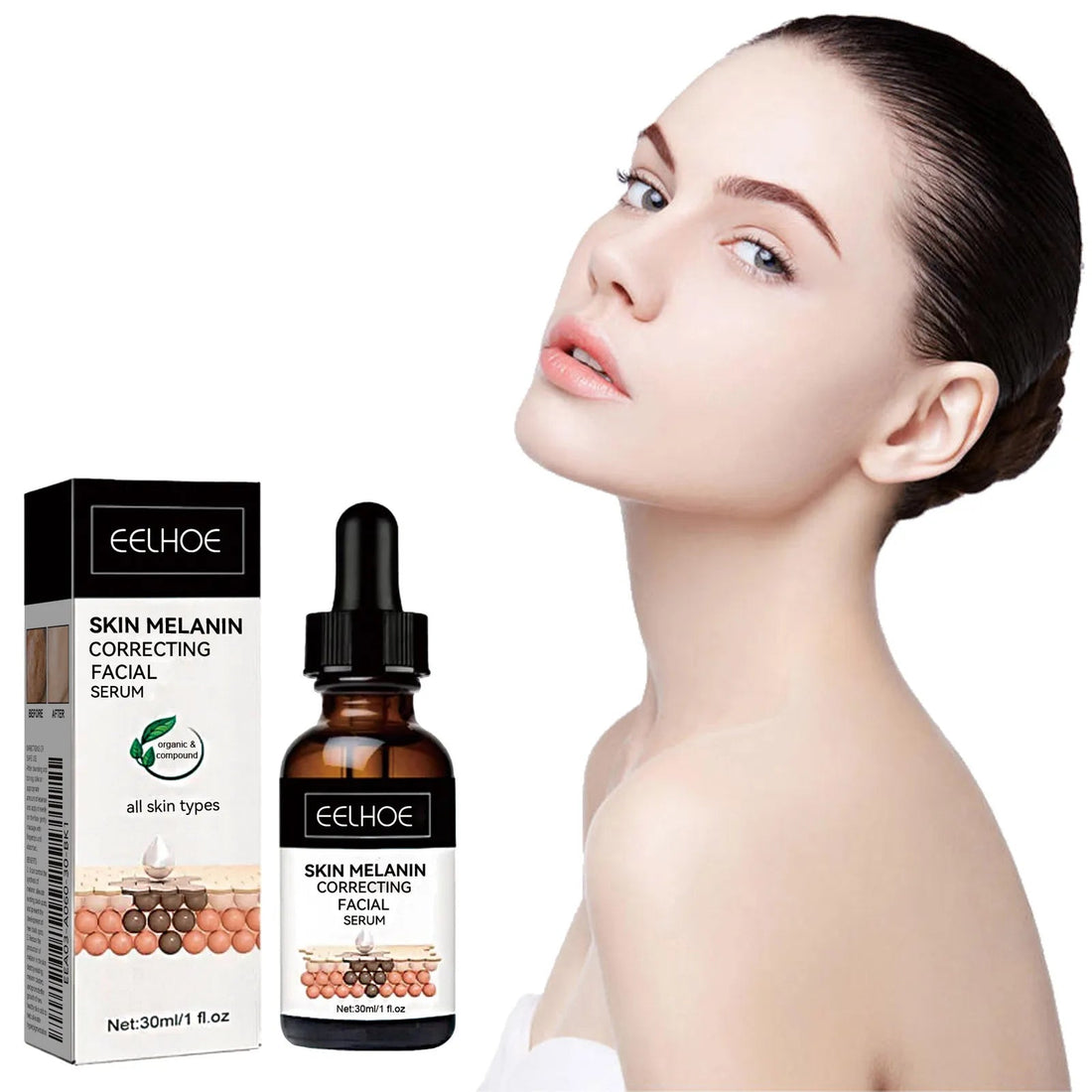 Skin Melanin Correcting Facial Serum Anti Freckles Melasma Dull Skin Nourishing Lighten Melanin Dark Spots Correcting Glow Serum Halalzen