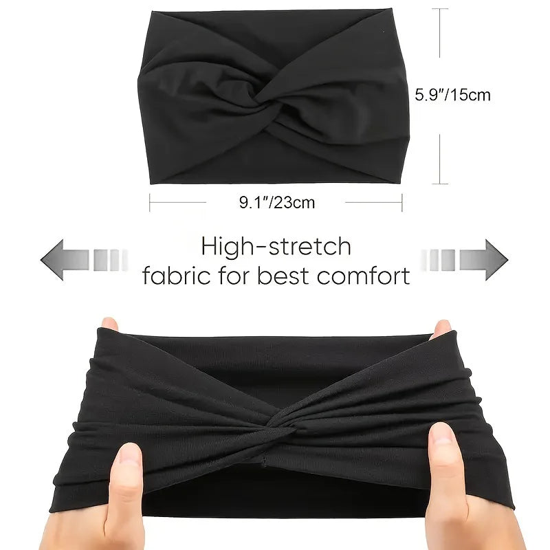 5pc Sports Headbands for Men Women Non-Slip Moisture Wicking Workout Sweatband Fitness Running Cycling Football Yoga Hairband