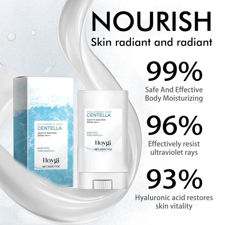 Hoygi Hyaluronic Acid Sunscreen Stick Broad Spectrum SPF 50+ Hydrating Non-Greasy Fast Absorbing for Face and Body On-The-Go Halalzen