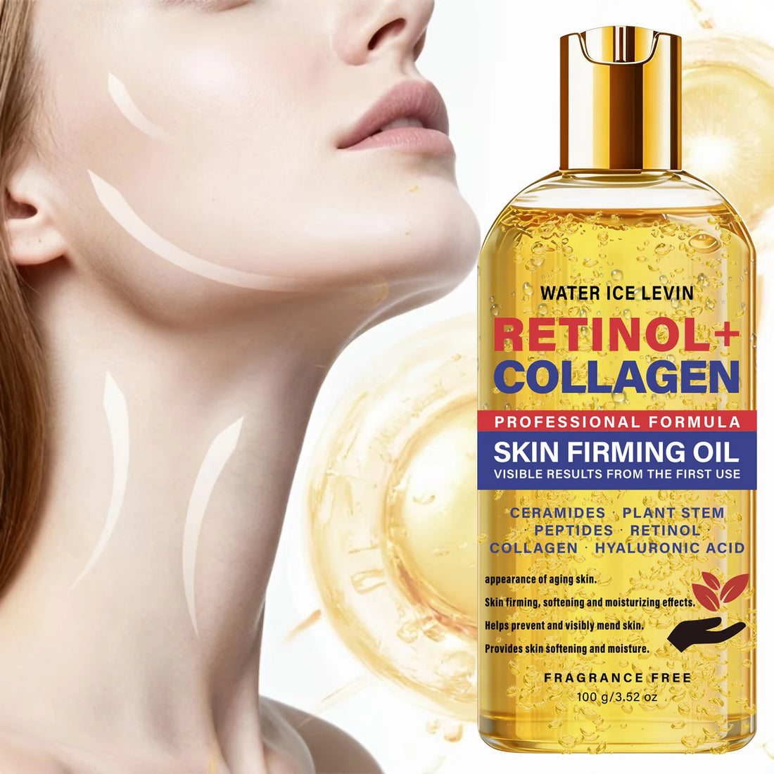 Multi Ingredient Firming Body Oil Retinol Collagen Ceramide Blend Hydrate Dull Uneven Complexion 100g