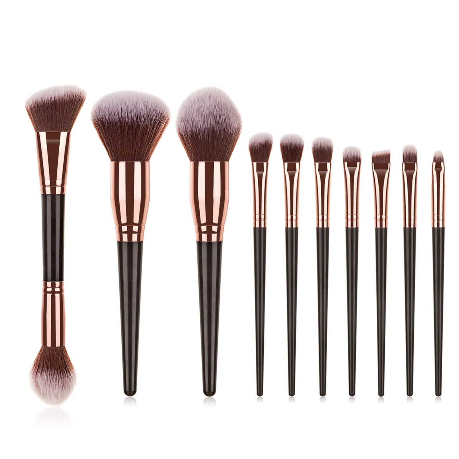 10/15pcs Black Makeup Brush Sets Professional Natural Fiber Hair Brush Foundation Kakubi Contour Eyeshadow Blending Beauty Tool Halalzen