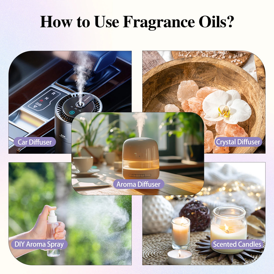 EUQEE 10ml 30ml 100ml Blend Essential Oil White Musk Baby Powder Almond & Vanilla Fragrance Oil for Diffuser Making Candle