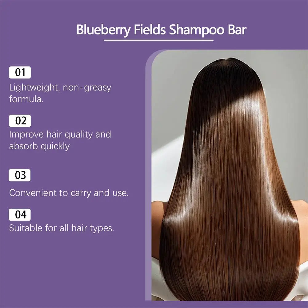 Blueberry Fields Shampoo & Conditioner Bundle Bars Strengthen & Norish Hair, Gentle Moisturizing Scalp Dry & Damaged Hair Care Halalzen